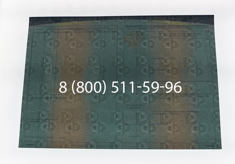 Диплом техникума (Спецбланк) 2014-2026 года в Москве